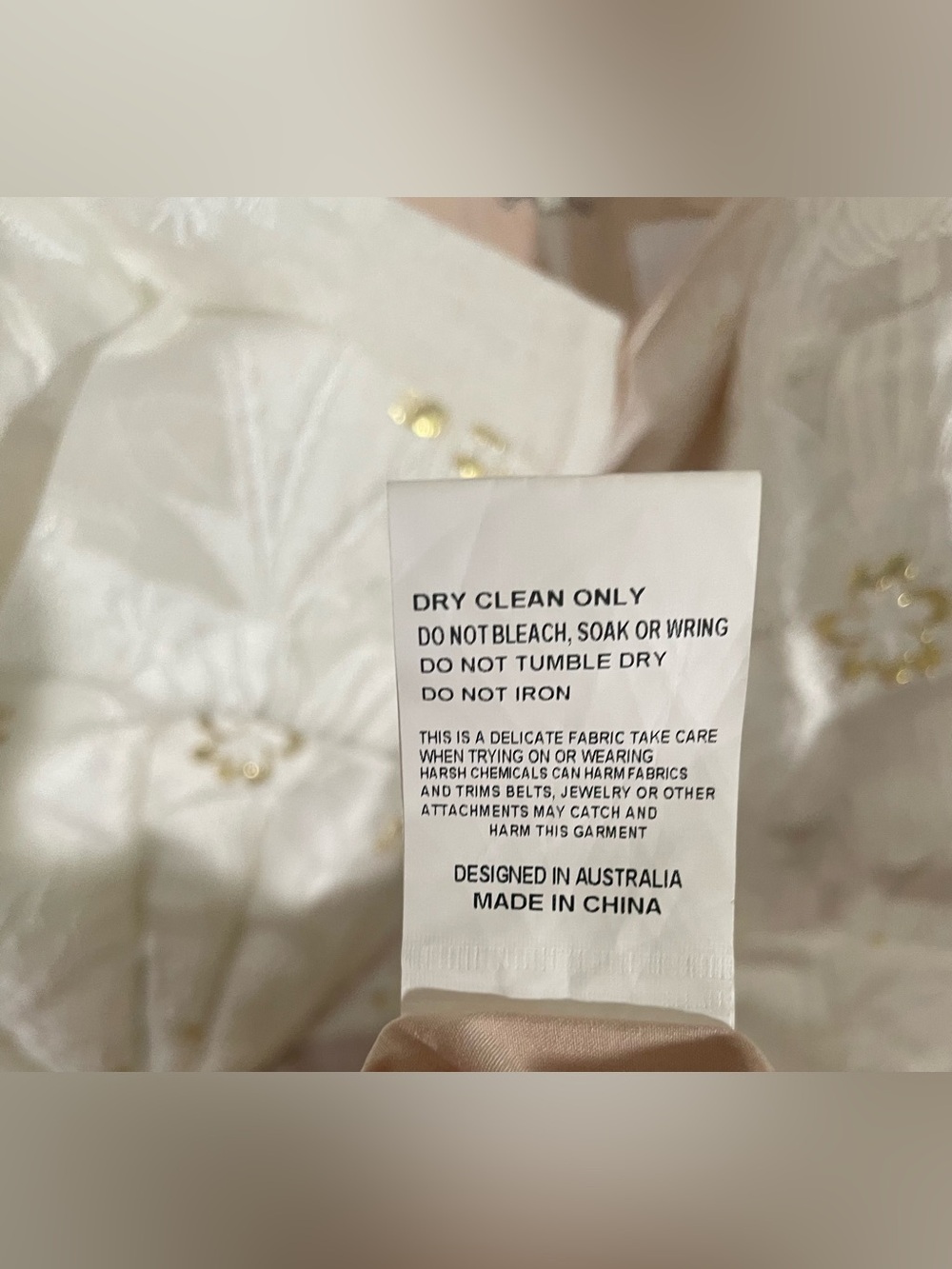 Elliatt Octavia Bow Dress Large Mini Party Bridal Cocktail Ivory Gold Revolve - Picture 9 of 10